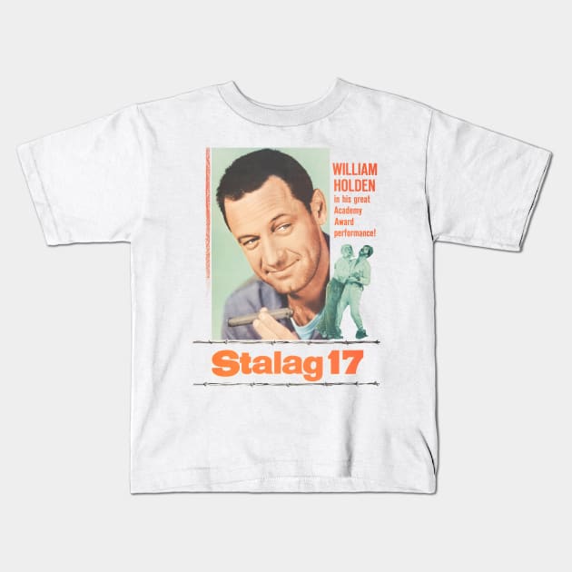 Stalag 17 Movie Poster Kids T-Shirt by MovieFunTime